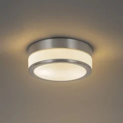 Moderne plafondlamp staal 23 cm IP44- Flavi
