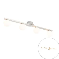 Moderne plafondlamp staal IP44 4-lichts - Cederic