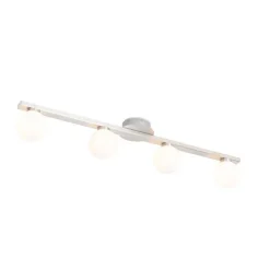 Moderne plafondlamp staal IP44 4-lichts - Cederic