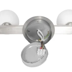 Moderne plafondlamp staal IP44 4-lichts - Cederic