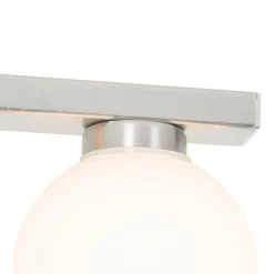 Moderne plafondlamp staal IP44 4-lichts - Cederic