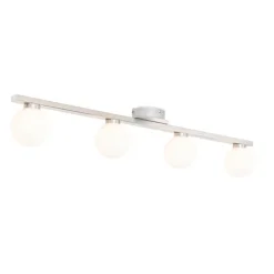 Moderne plafondlamp staal IP44 4-lichts - Cederic
