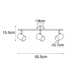 Moderne plafondlamp staal 3-lichts verstelbaar - Jeana