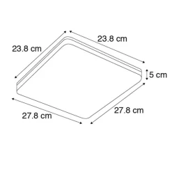 Moderne plafondlamp vierkant incl. LED - Plater