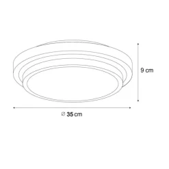 Moderne plafondlamp wit 35 cm IP44 - Walden