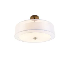 Moderne plafondlamp wit 50 cm 3-lichts - Drum Duo