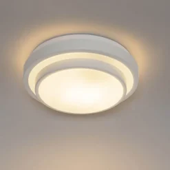 Moderne plafondlamp wit 25 cm IP44 - Walden