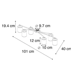 Moderne plafondlamp wit 6-lichts - Lofty