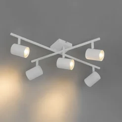 Moderne plafondlamp wit 5-lichts verstelbaar vierkant - Jeana