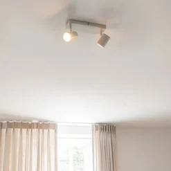 Moderne plafondlamp wit 2-lichts verstelbaar rechthoekig - Jeana