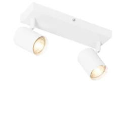 Moderne plafondlamp wit 2-lichts verstelbaar rechthoekig - Jeana