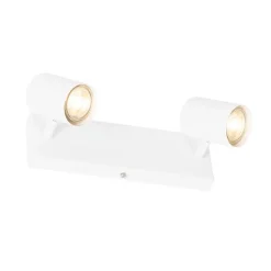 Moderne plafondlamp wit 2-lichts verstelbaar rechthoekig - Jeana