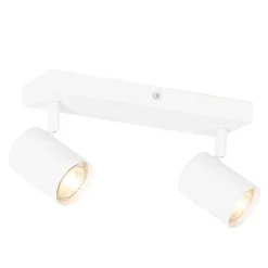 Moderne plafondlamp wit 2-lichts verstelbaar rechthoekig - Jeana