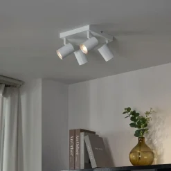 Moderne plafondlamp wit 4-lichts verstelbaar vierkant - Jeana