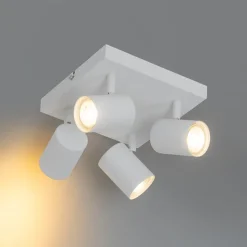 Moderne plafondlamp wit 4-lichts verstelbaar vierkant - Jeana