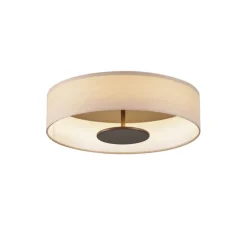Moderne plafondlamp wit met bronzen binnenkant incl. LED 3-staps dimbaar - Bredow