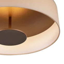 Moderne plafondlamp wit met bronzen binnenkant incl. LED 3-staps dimbaar - Bredow