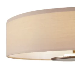 Moderne plafondlamp wit met bronzen binnenkant incl. LED 3-staps dimbaar - Bredow