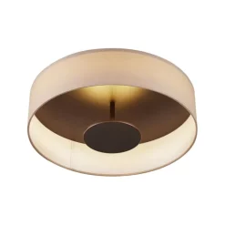 Moderne plafondlamp wit met bronzen binnenkant incl. LED 3-staps dimbaar - Bredow