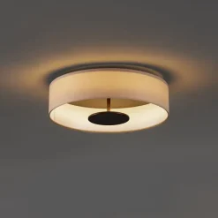 Moderne plafondlamp wit met bronzen binnenkant incl. LED 3-staps dimbaar - Bredow