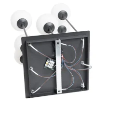 Moderne plafondlamp zwart met opaal glas 9-lichts- Athens