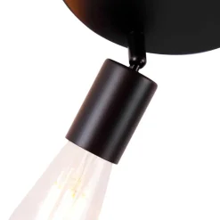 Moderne plafondlamp zwart 3-lichts rond - Facil