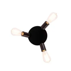 Moderne plafondlamp zwart 3-lichts rond - Facil