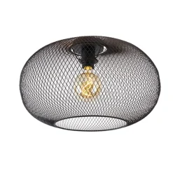 Moderne plafondlamp zwart 45 cm - Mesh Ball