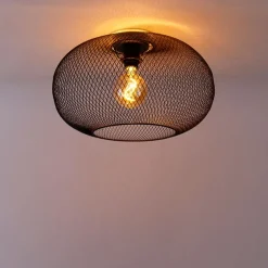 Moderne plafondlamp zwart 45 cm - Mesh Ball