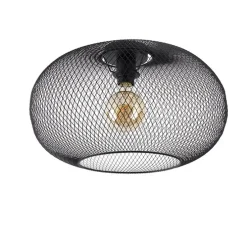 Moderne plafondlamp zwart 45 cm - Mesh Ball