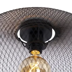 Moderne plafondlamp zwart 45 cm - Mesh Ball