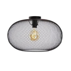 Moderne plafondlamp zwart 45 cm - Mesh Ball