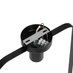 Moderne plafondlamp zwart met glas rechthoekig - Roslini