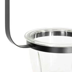 Moderne plafondlamp zwart met glas rechthoekig - Roslini