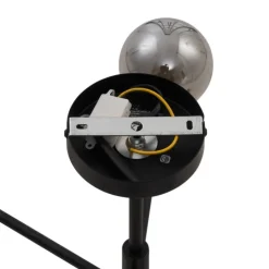 Moderne plafondlamp zwart met smoke glas 6-lichts - Ryan