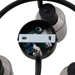 Moderne plafondlamp zwart met smoke glas wokkel 3-lichts - Cilin