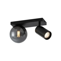 Moderne plafondlamp zwart 2-lichts kantelbaar - Lesly