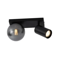 Moderne plafondlamp zwart 2-lichts kantelbaar - Lesly