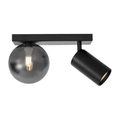 Moderne plafondlamp zwart 2-lichts kantelbaar - Lesly