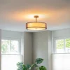 Moderne plafondlamp zwart met wit 50 cm 3-lichts - Drum Duo