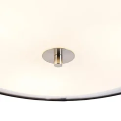 Moderne plafondlamp zwart met wit 50 cm 3-lichts - Drum Duo