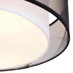 Moderne plafondlamp zwart met wit 50 cm 3-lichts - Drum Duo