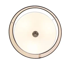 Moderne plafondlamp zwart met wit 50 cm 3-lichts - Drum Duo