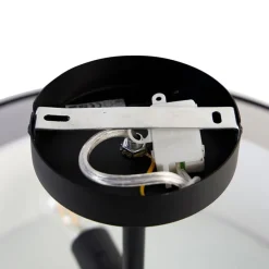 Moderne plafondlamp zwart met wit 50 cm 3-lichts - Drum Duo