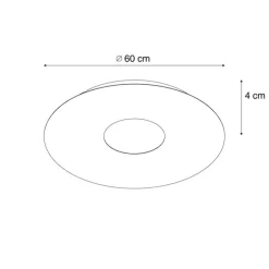 Moderne plafondlamp zwart 60cm incl. LED 3-staps dimbaar - Morning