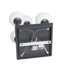 Moderne plafondlamp zwart met opaal glas 5-lichts- Athens