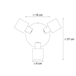 Moderne plafondlamp zwart met smoke glas rond 3-lichts - Cilin