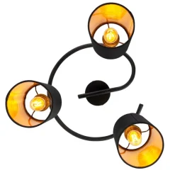 Moderne plafondlamp zwart 3-lichts - Lofty