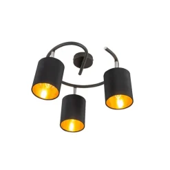 Moderne plafondlamp zwart 3-lichts - Lofty