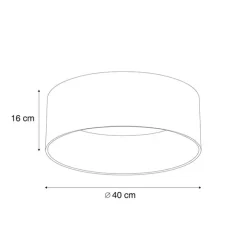 Moderne plafondlamp zwart transparant 40cm incl. LED 3-staps dimbaar - Sue